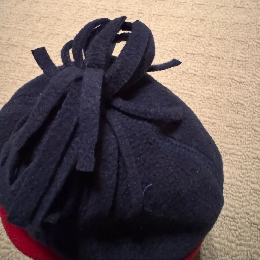 Oshkosh Navy and Red Fleece Hat and Mittens Set